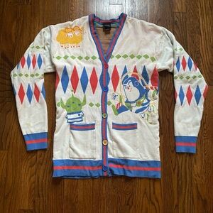 Her Universe Disney Pixar Toy Story Cardigan Womens Small Sweater Off-White READ